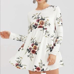 Long Sleeve Floral Smock Dress
